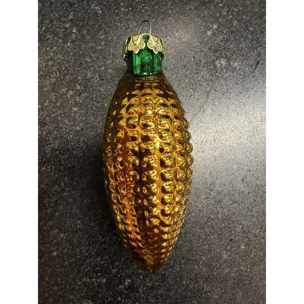 Vintage Blown Glass Vegetable Christmas Ornaments Set of 3 Carrot Pepper Corn 4